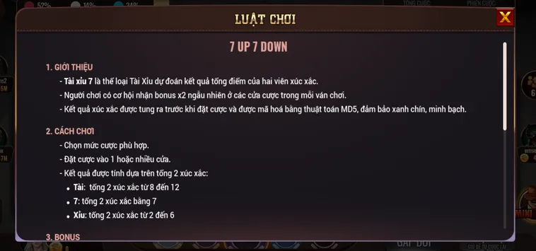 7 Up Down Tại BomWin Trò Chơi Dự Đoán Kết Quả Hấp Dẫn Với Tỷ Lệ Thắng