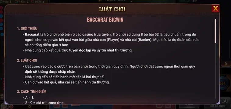 Baccarat BigWin Tại BomWin Sân Chơi Bài Đỉnh Cao Với Tỷ Lệ Thắng Cực Lớn