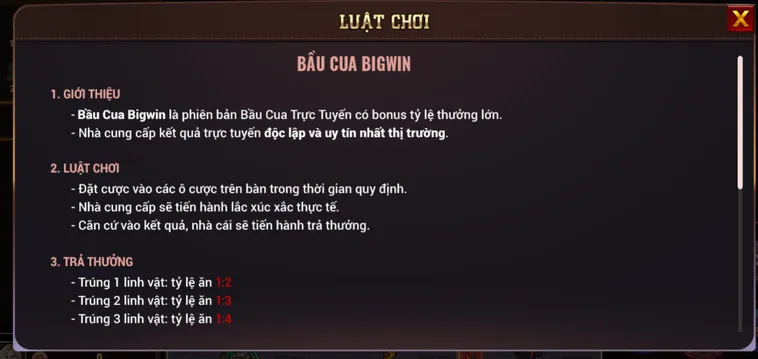 Bầu Cua BigWin Tại BomWin Trò Chơi May Mắn Đẳng Cấp Với Tỷ Lệ Thưởng Lớn